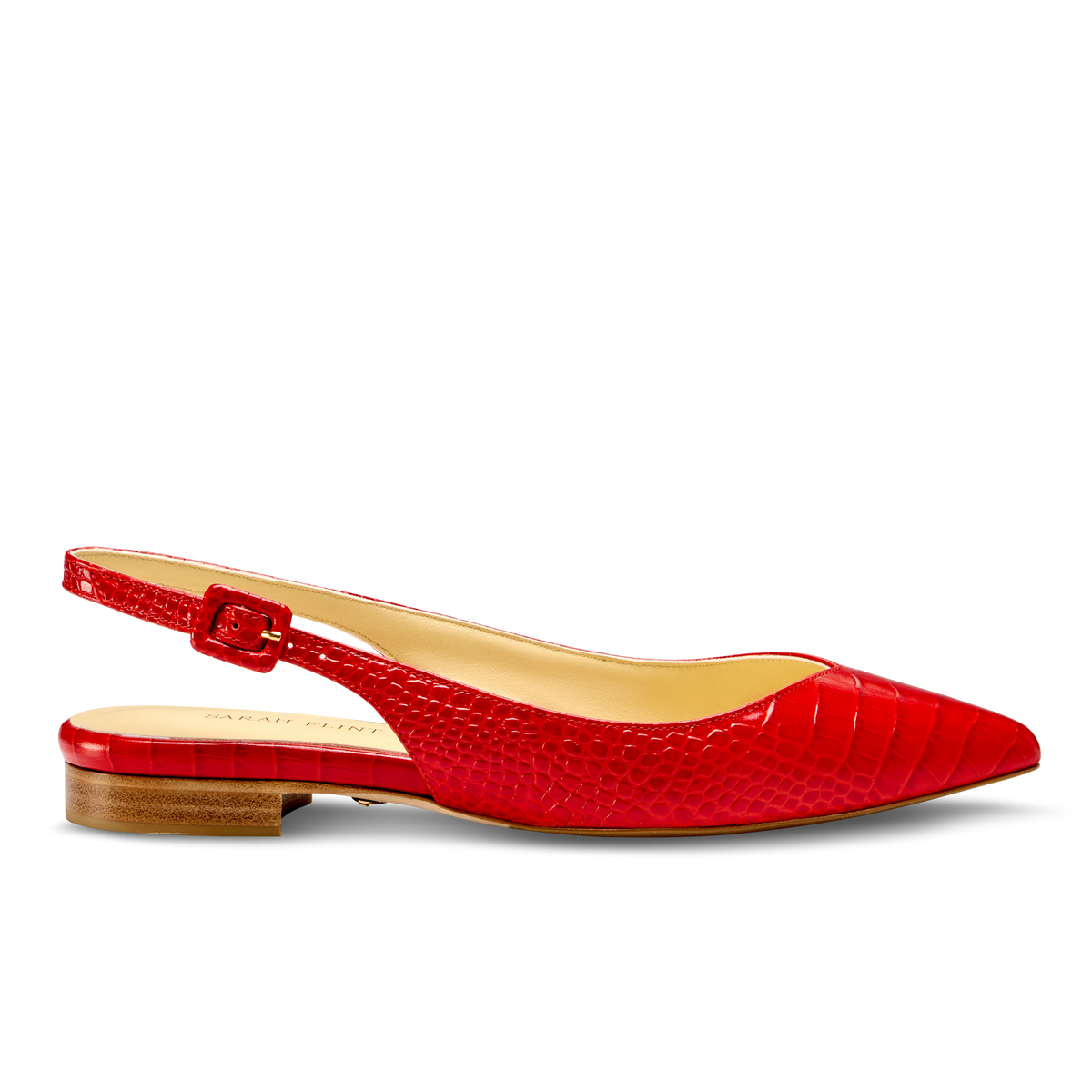 Stella in Cherry Croc Embossed Calf
