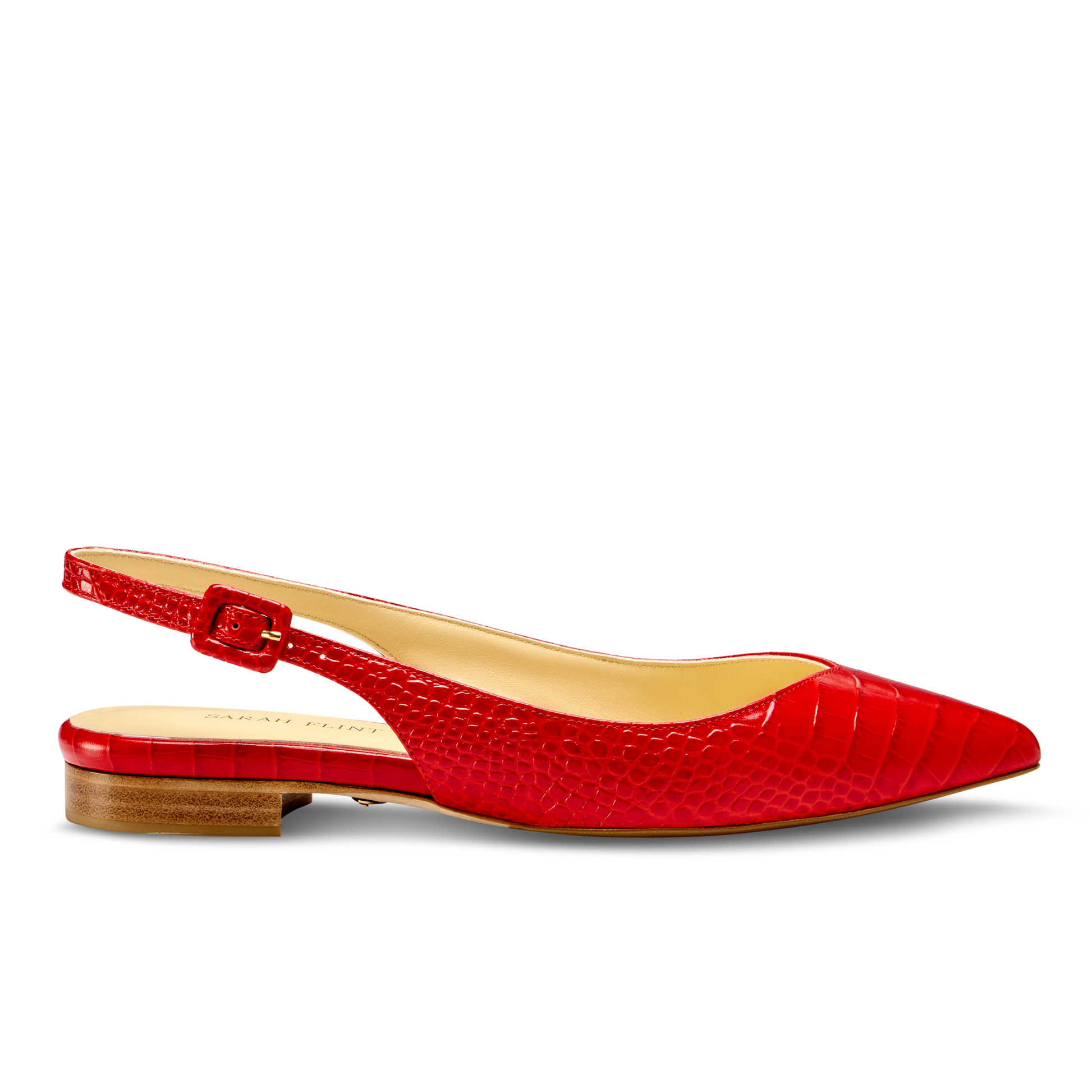 Stella in Cherry Croc Embossed Calf