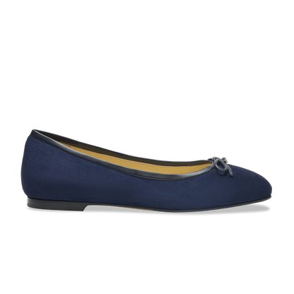 Perfect Ballet Flat in Navy Suede