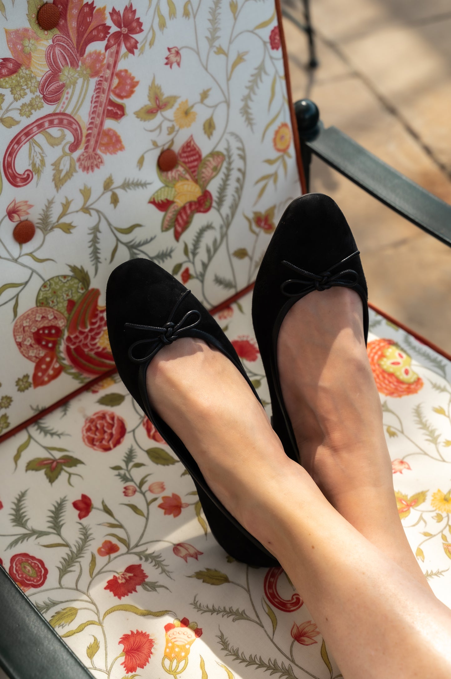 Perfect Ballet Flat in Black Suede