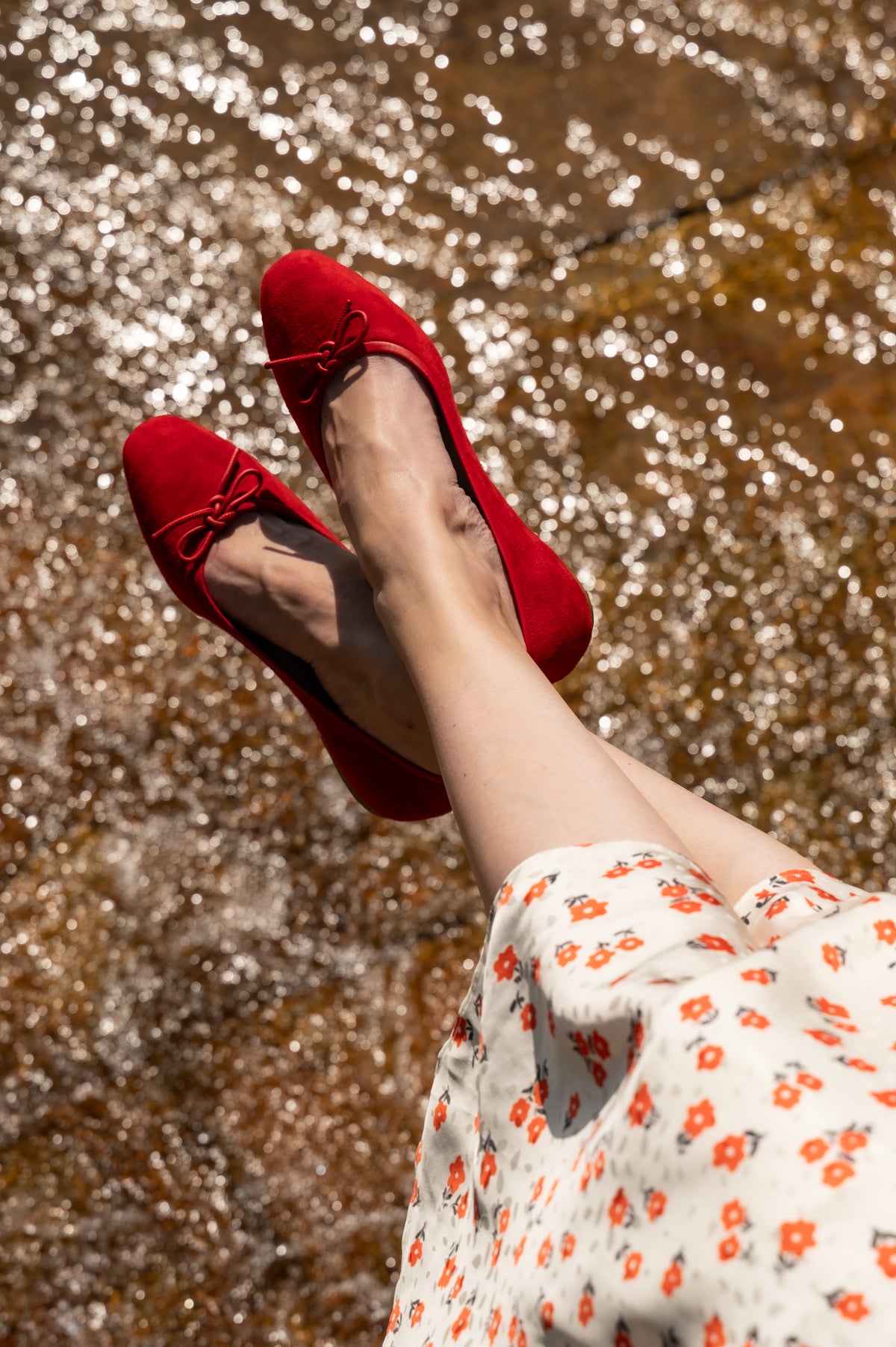 Perfect Ballet Flat in Lipstick Red Suede