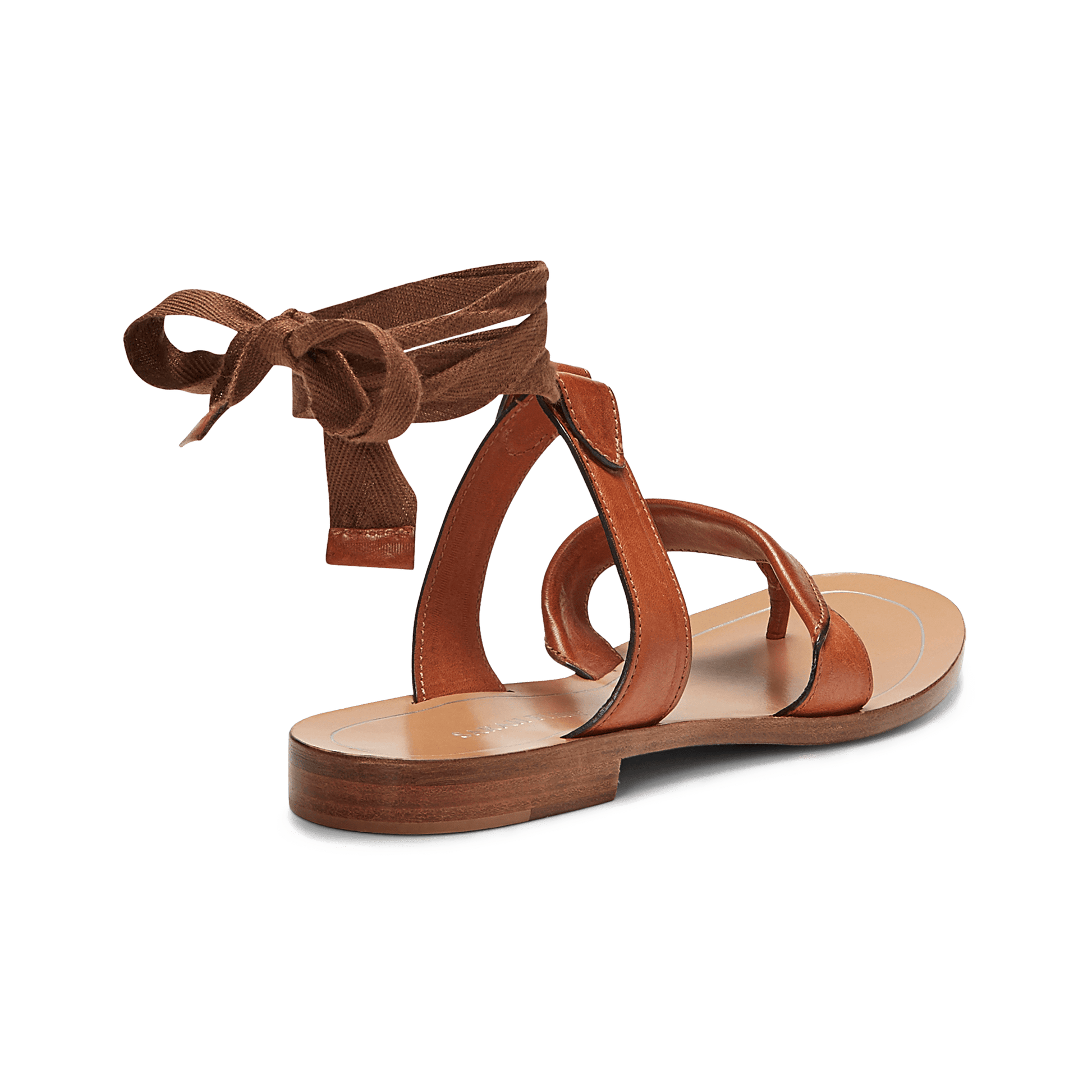 10mm Italian Made Flat Grear Sandal in Saddle Vachetta