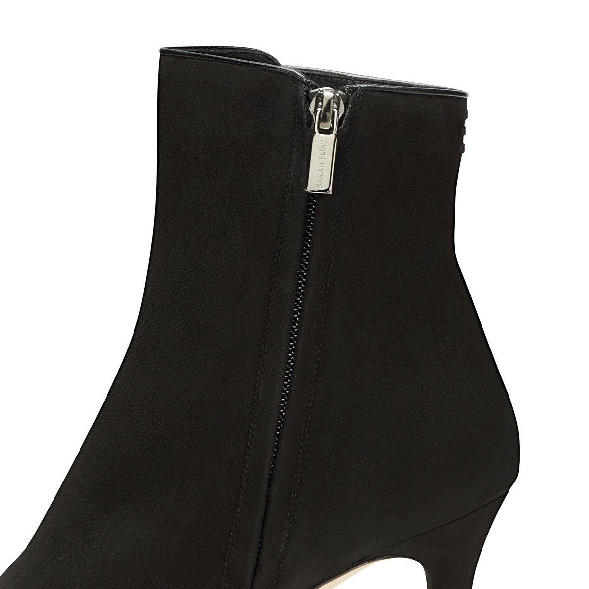 90mm Pointed Toe Perfect Dress Bootie Black Suede 